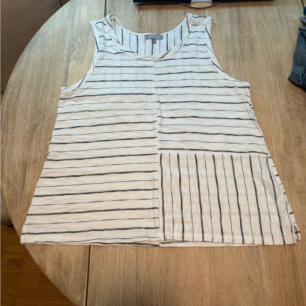 Habitat Asymmetrical Black and White Tank Top